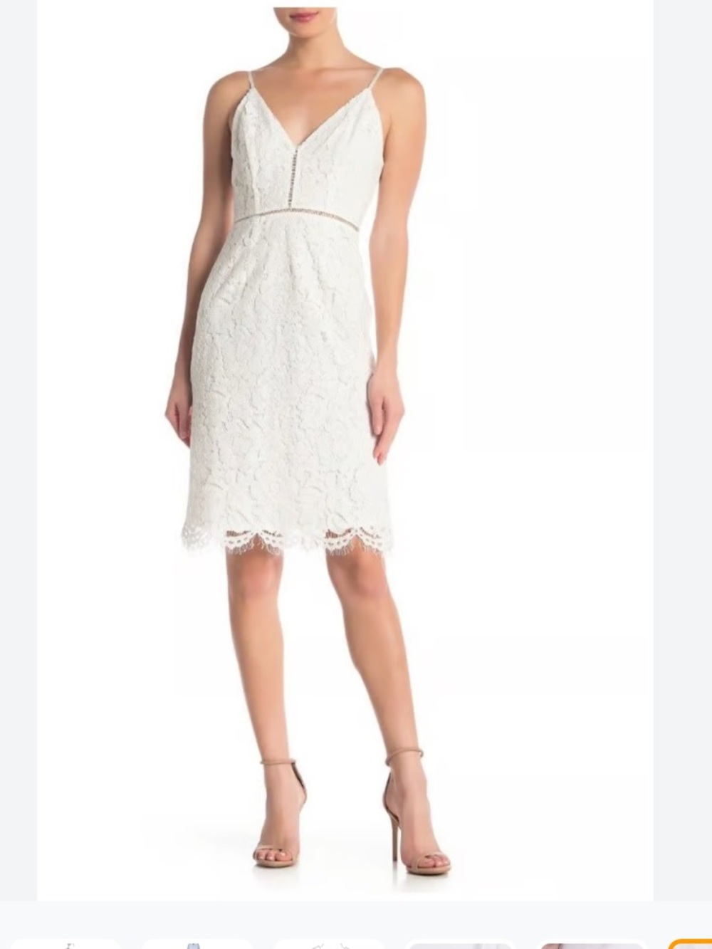 ASTR The Label lace sheath Dress with Spaghetti Straps | white |xs